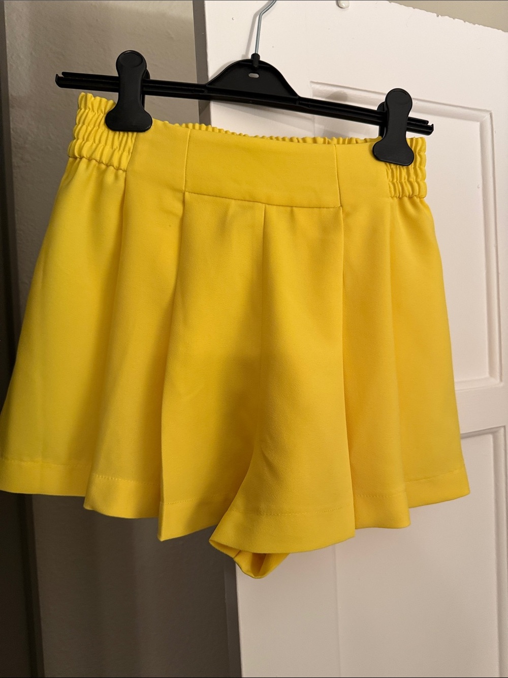 Zara Yellow Elastic-Waist Shorts